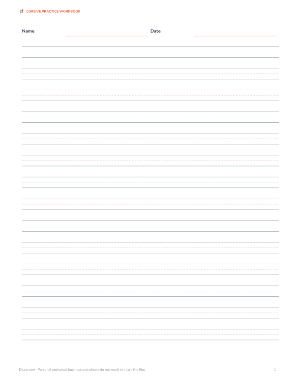 Preview of Printable Blank Handwriting Paper 0.5 in
