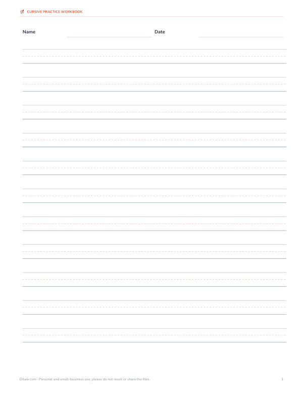 Preview of Blank Handwriting Paper 0.625 in Printable