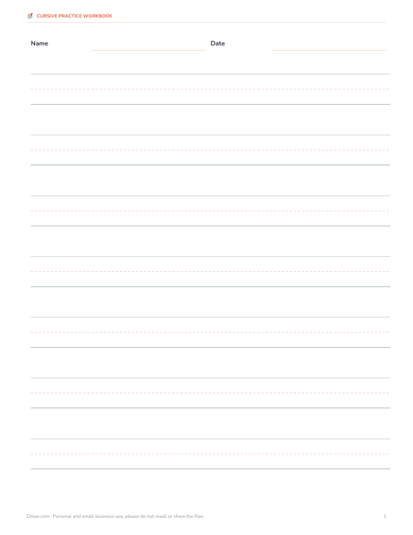 Preview of Blank Handwriting Paper 1 Inch Printable